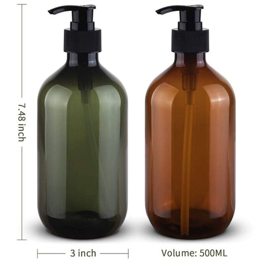 Refillable Soap Dispenser Set, Two 17 oz Pump Bottles with Spare Pumps - Image 2