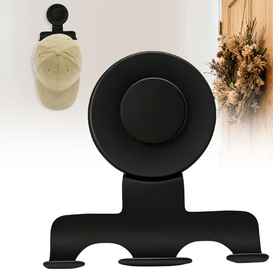 Suction Cup Razor and Towel Hook in Stainless Steel, Double Slot, Black - Image 2