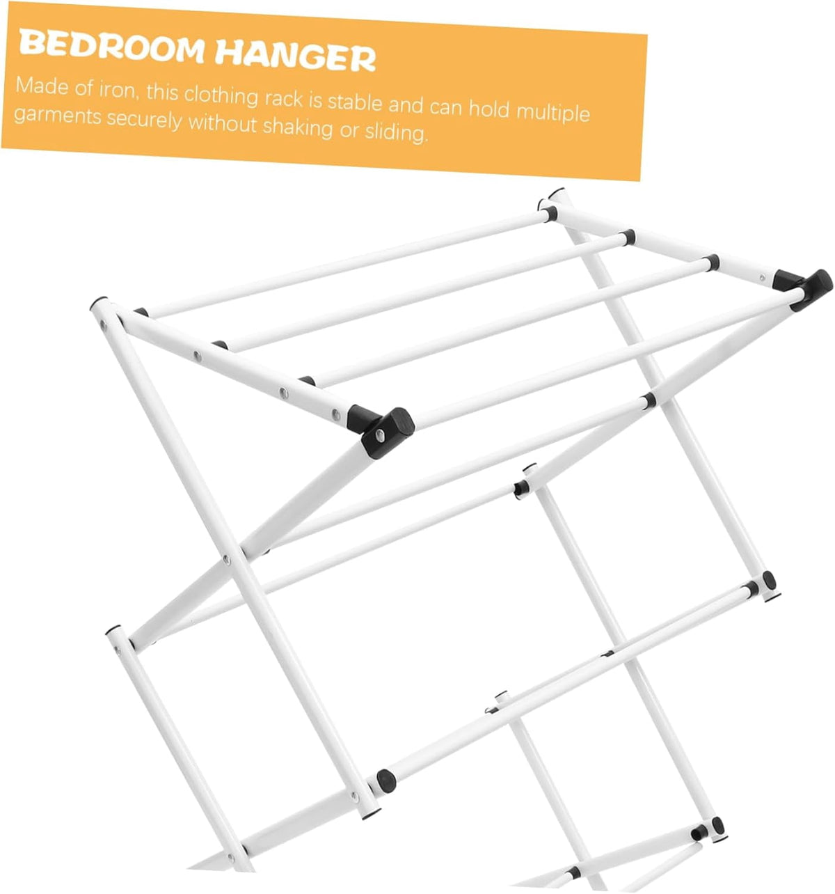 Folding Indoor Clothes Drying Rack in Coated Steel, 29.5 Inches Wide - Image 5