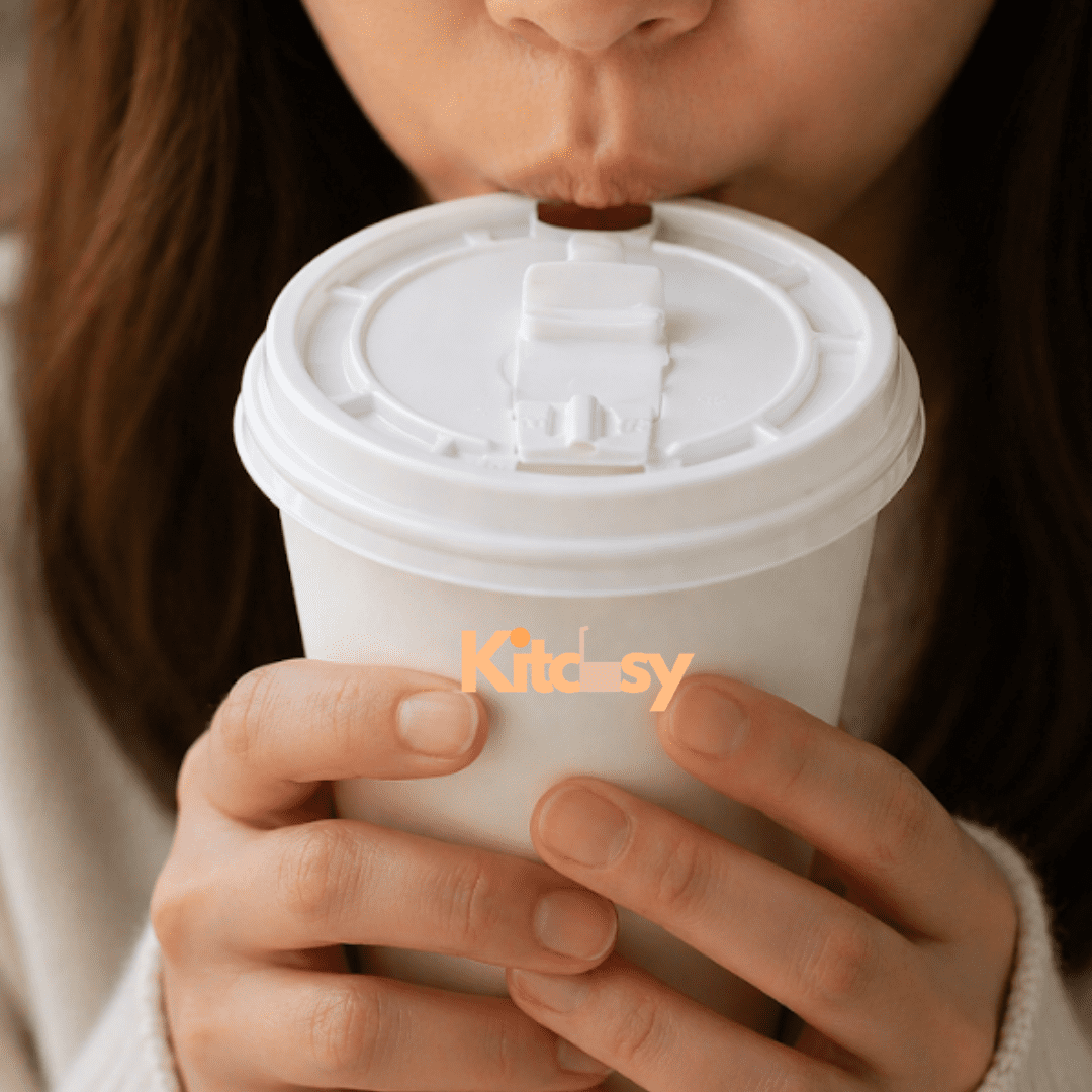 Flat Tear-Back Cup Lids, 50 Pack Fitting 10 to 20 Ounce Paper Cups - Image 4