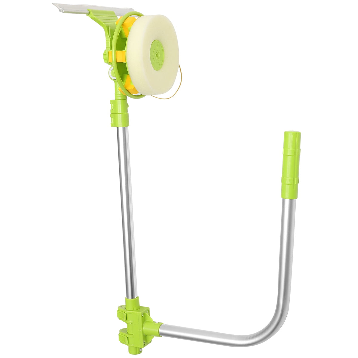 Telescopic Window Cleaning Wiper with Rotating Sponge and Blade Head