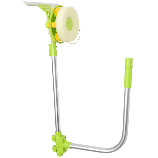 Telescopic Window Cleaning Wiper with Rotating Sponge and Blade Head