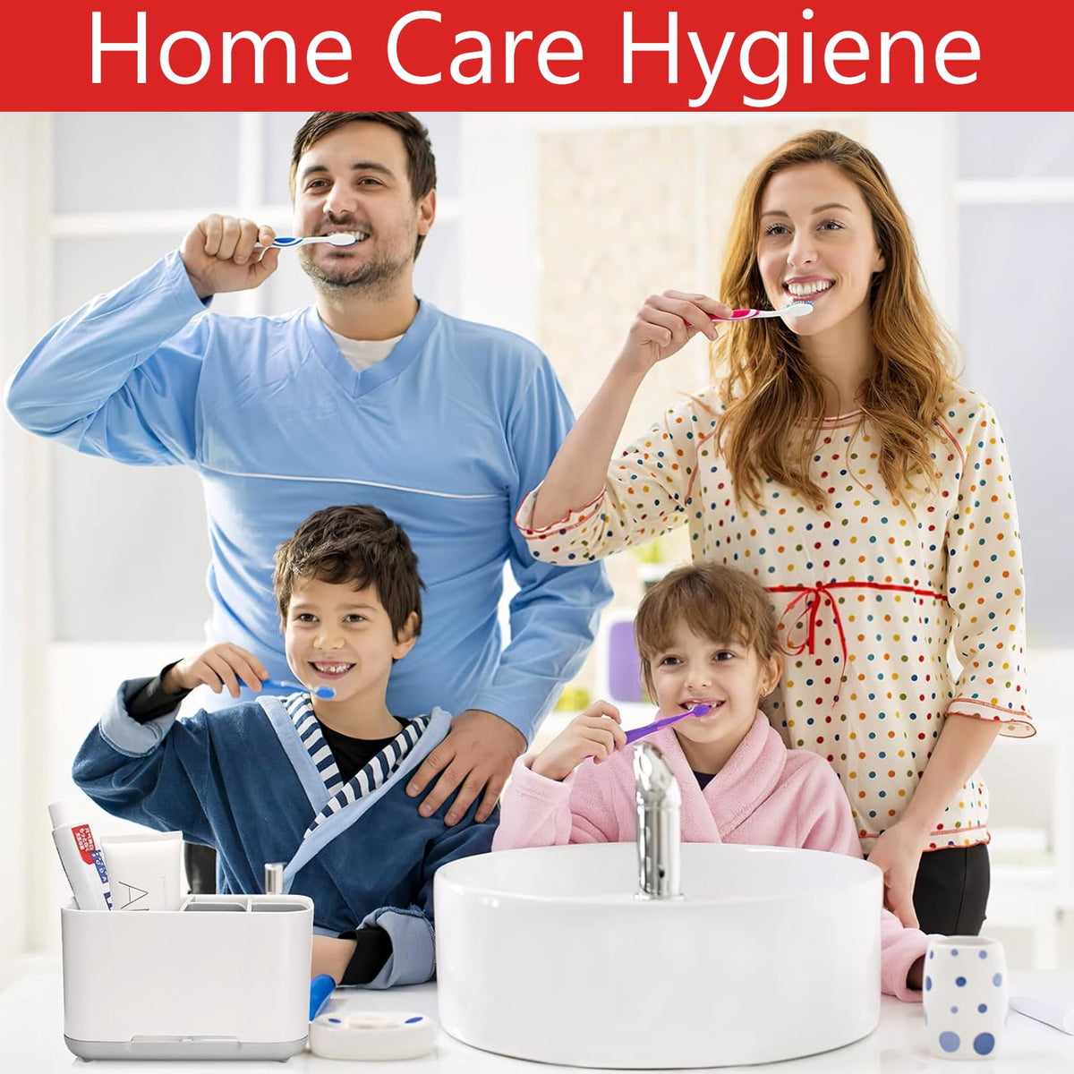 Countertop Toothbrush and Toothpaste Holder with Adjustable Dividers - Image 3