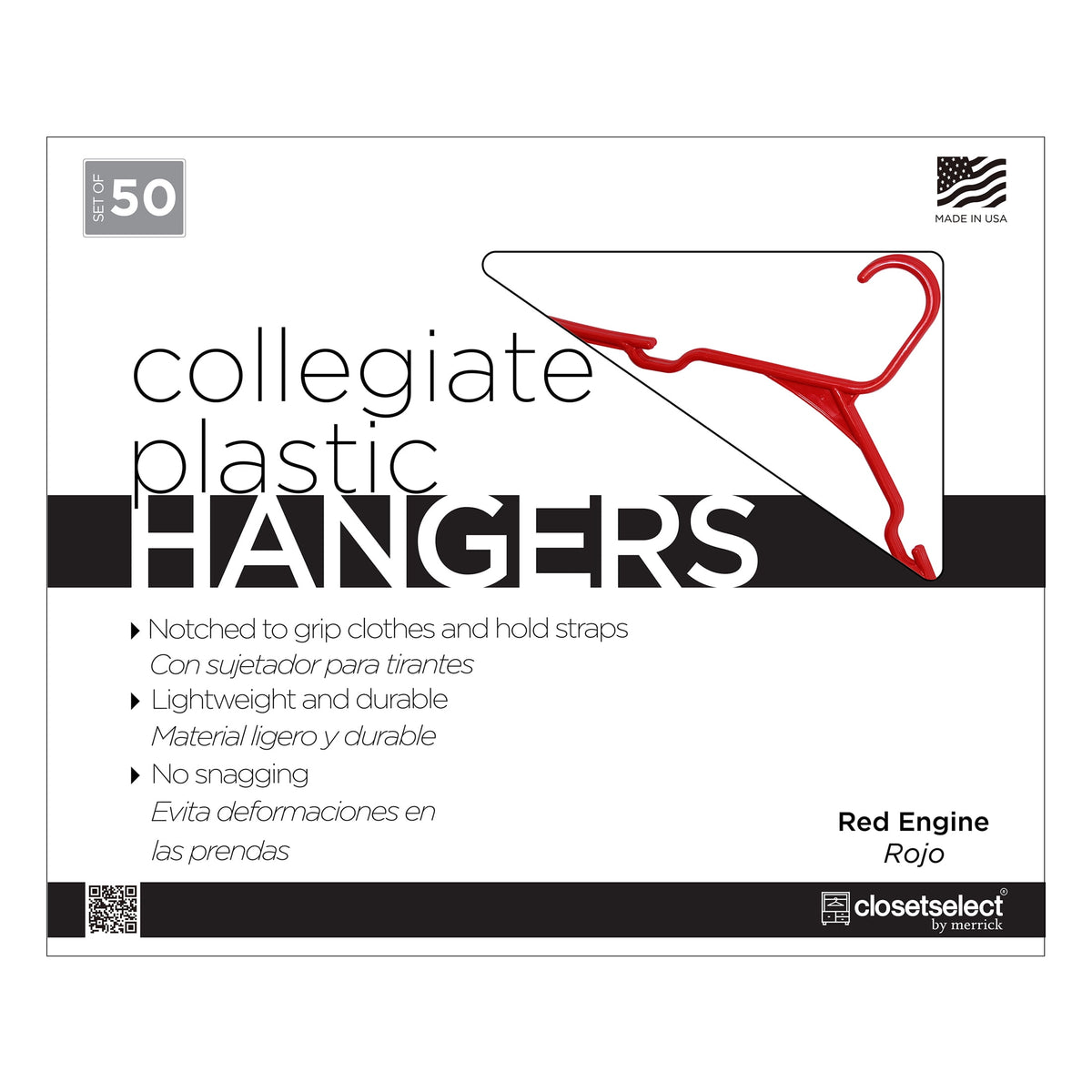 Notched Plastic Clothes Hangers, Pack of 50 for Shirts and Dresses - Image 2