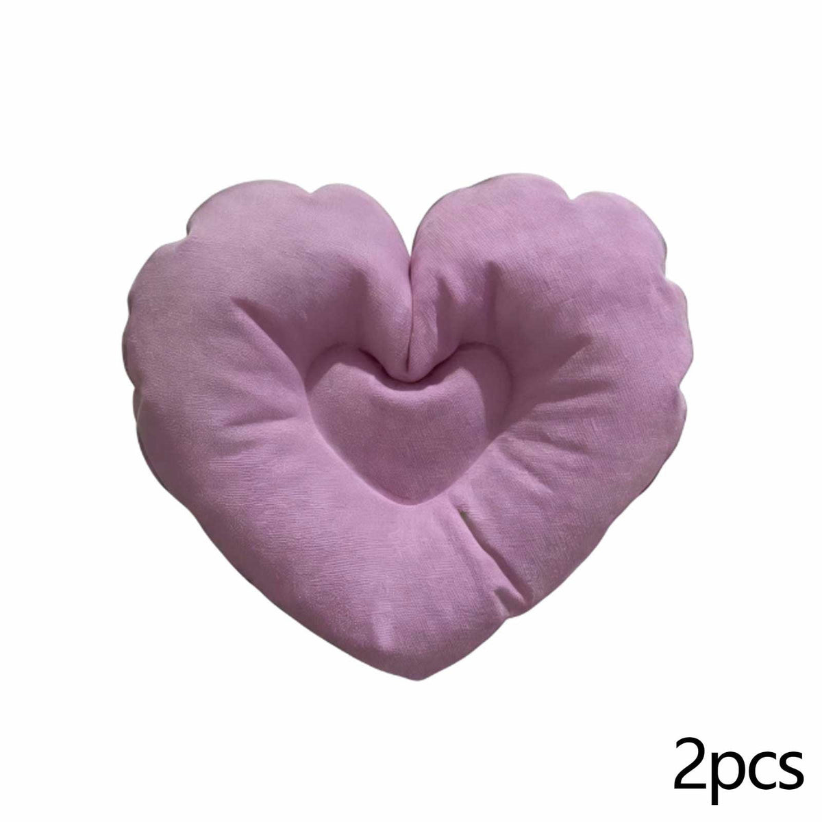 Inflatable Bath Pillows with Suction Cups, Set of Two Heart-Shaped Headrests