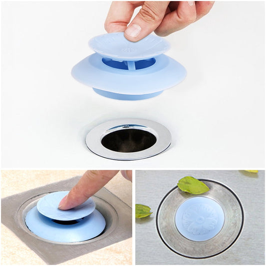Rubber Sink and Bathtub Drain Stoppers with Hair Catchers, Set of Three - Image 2