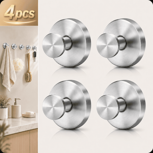 Stainless Steel Suction Cup Hooks for Shower and Glass, Set of Four - Image 2