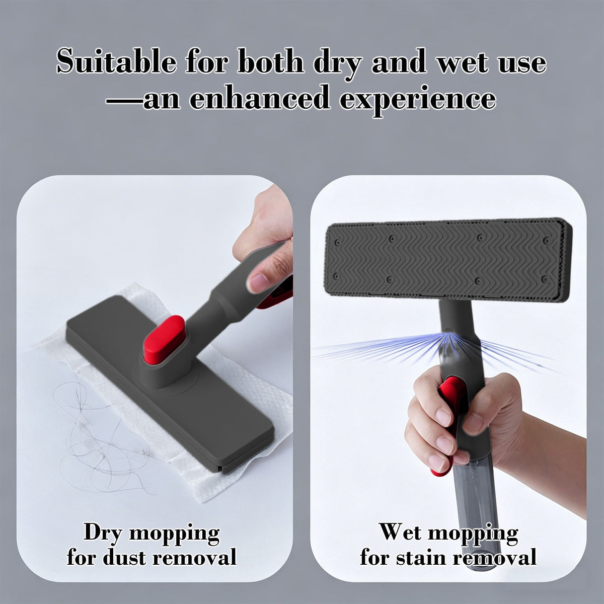 Spray Mop with Refillable Bottle, Squeegee Edge and Reusable Washable Pad - Image 4