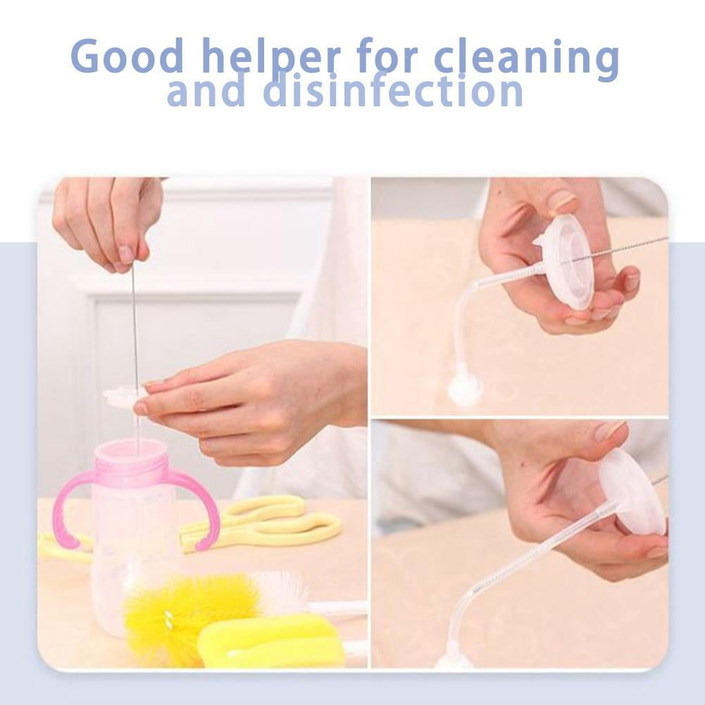 Nylon Straw Cleaning Brush with Stainless Steel Core, 170 mm Long - Image 4