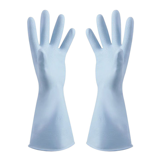 Reusable Rubber Cleaning Gloves, Three Pairs in Medium with Textured Grip