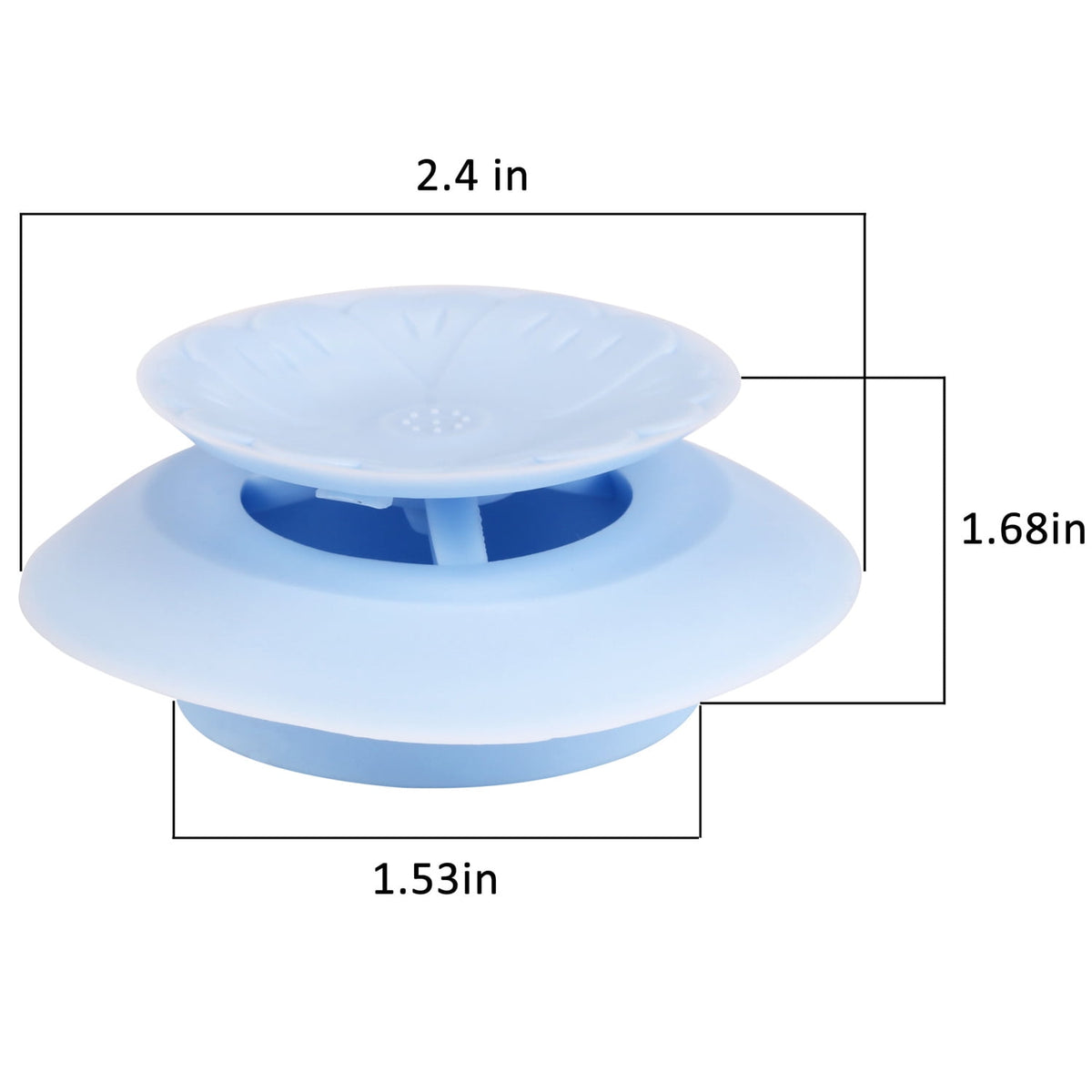 Rubber Sink and Bathtub Drain Stoppers with Hair Catchers, Set of Three - Image 5