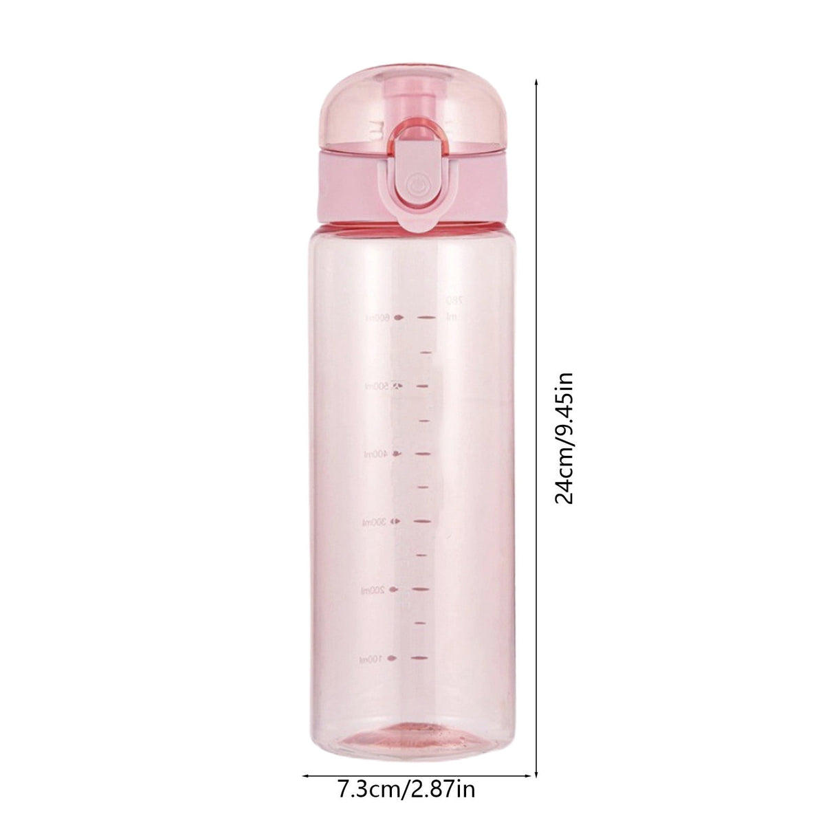 Clear 26 Ounce Sports Water Bottle with Flip-Top Lid and Carry Strap - Image 4