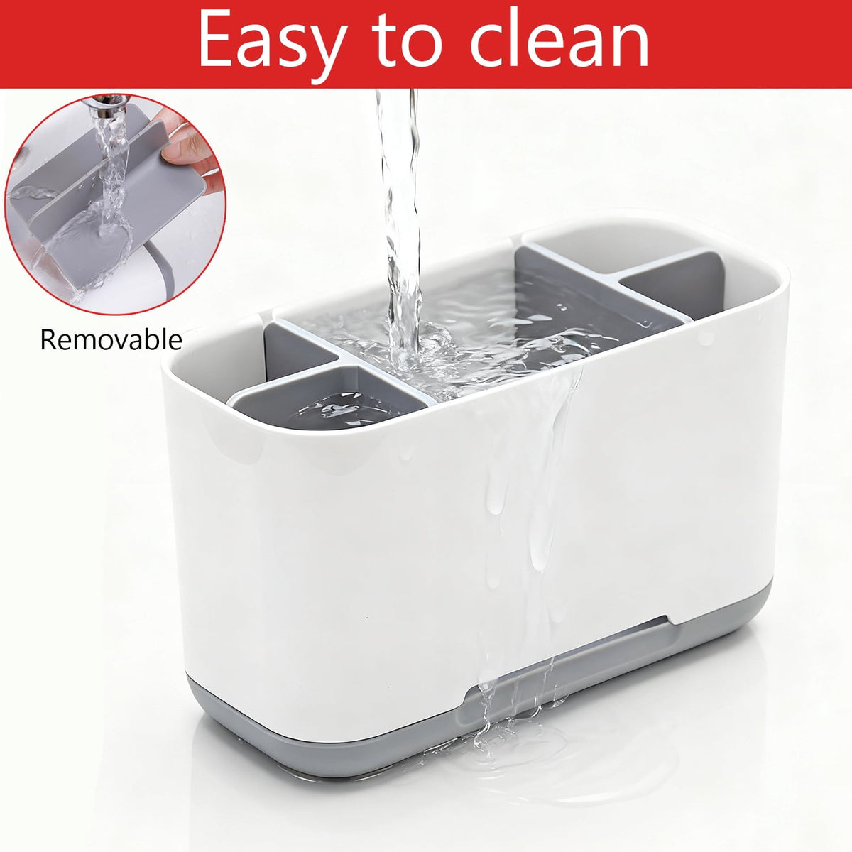 Countertop Toothbrush and Toothpaste Holder with Adjustable Dividers - Image 6