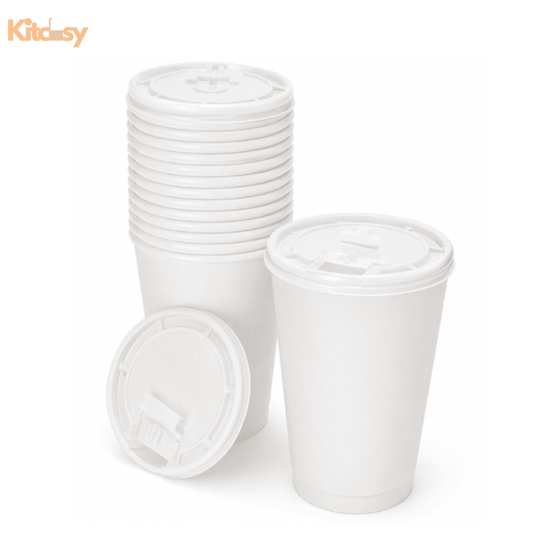 Flat Tear-Back Cup Lids, 50 Pack Fitting 10 to 20 Ounce Paper Cups - Image 6