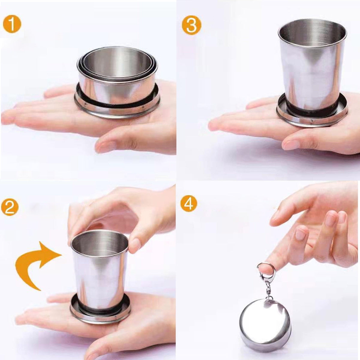 Collapsible Stainless Steel Travel Cup, Pocket-Sized and Leak-Resistant - Image 3