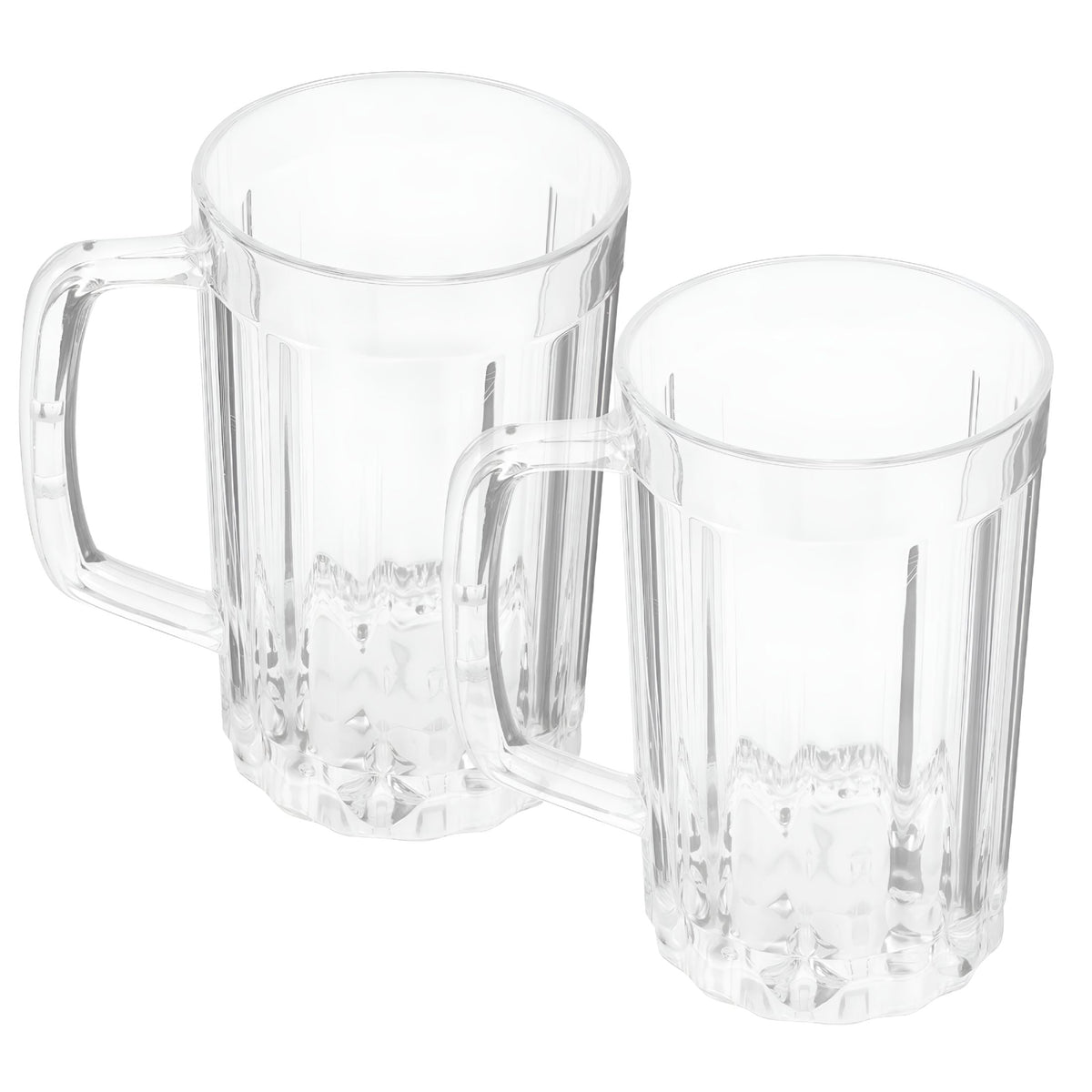 Clear Handled Drinking Mugs, Set of Two 500 ml Cups for Beer and Cold Drinks - Image 5
