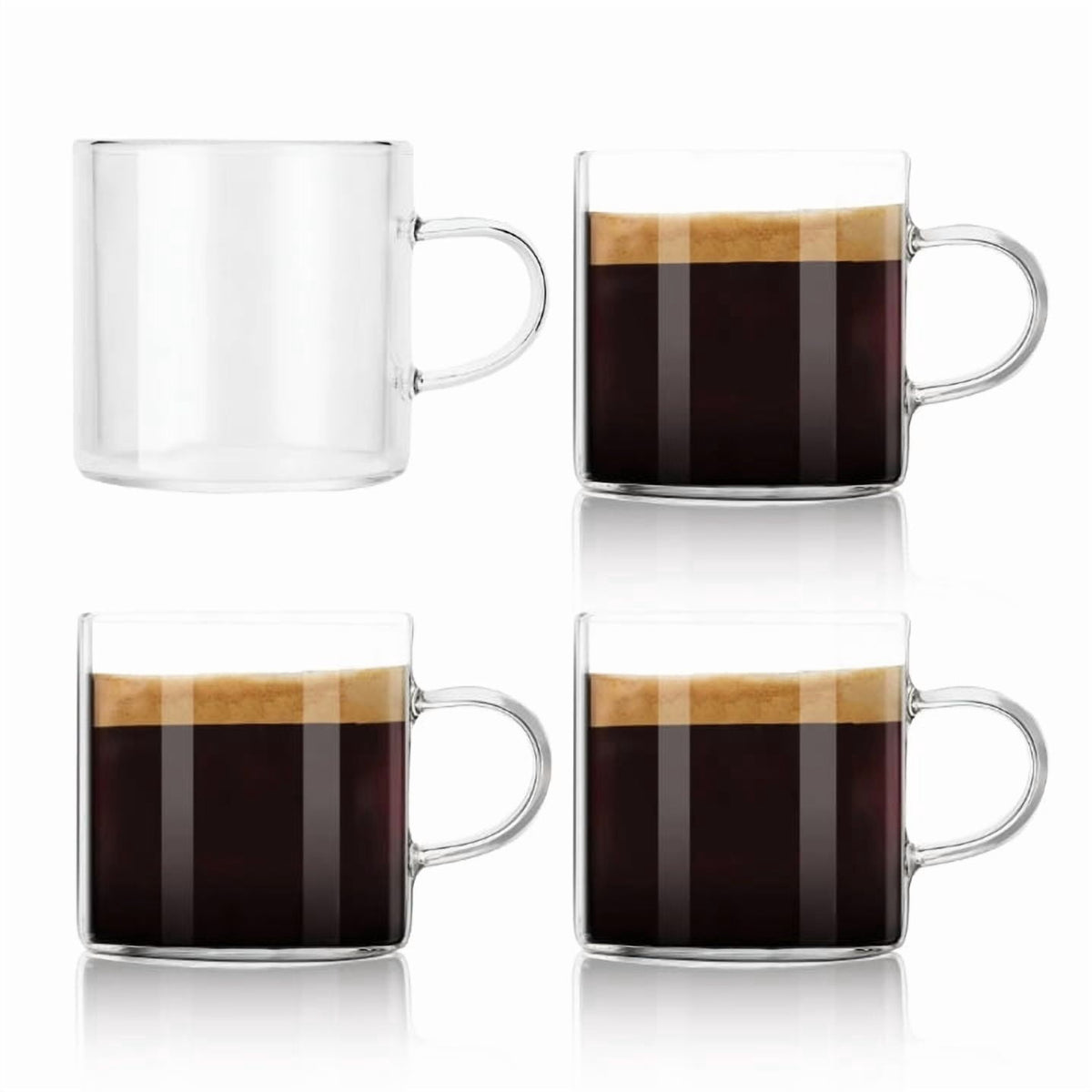 Heat-Resistant Borosilicate Glass Mug with Handle for Tea and Coffee