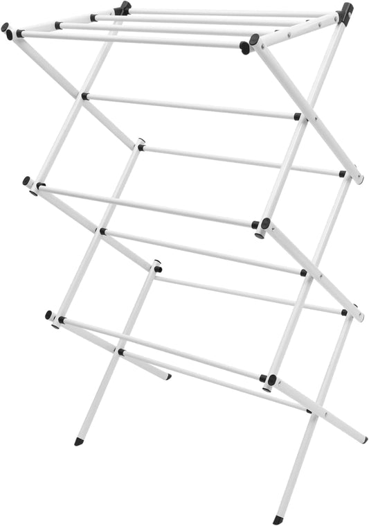 Folding Indoor Clothes Drying Rack in Coated Steel, 29.5 Inches Wide