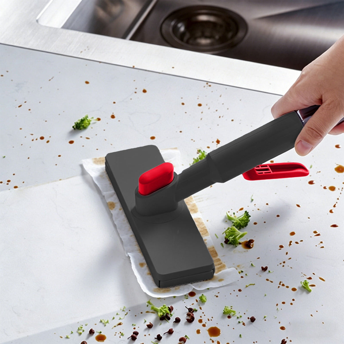 Spray Mop with Refillable Bottle, Squeegee Edge and Reusable Washable Pad - Image 5