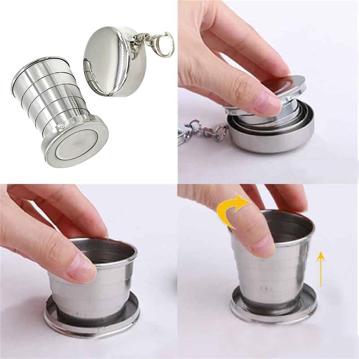 Collapsible Stainless Steel Travel Cup, Pocket-Sized and Leak-Resistant - Image 4