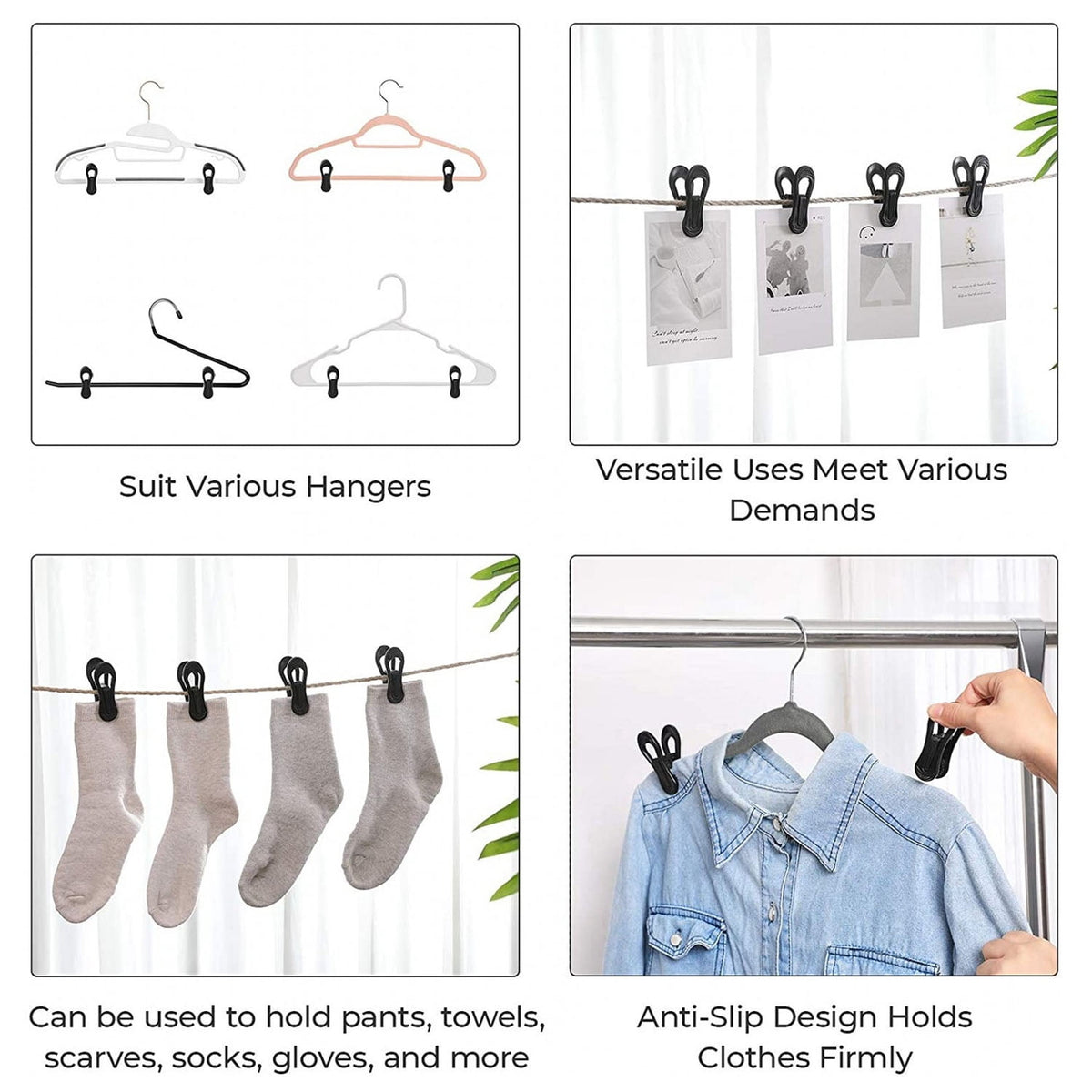 White Plastic Hanger Clips, Pack of 20 for Skirts, Trousers and Baby Clothes - Image 5