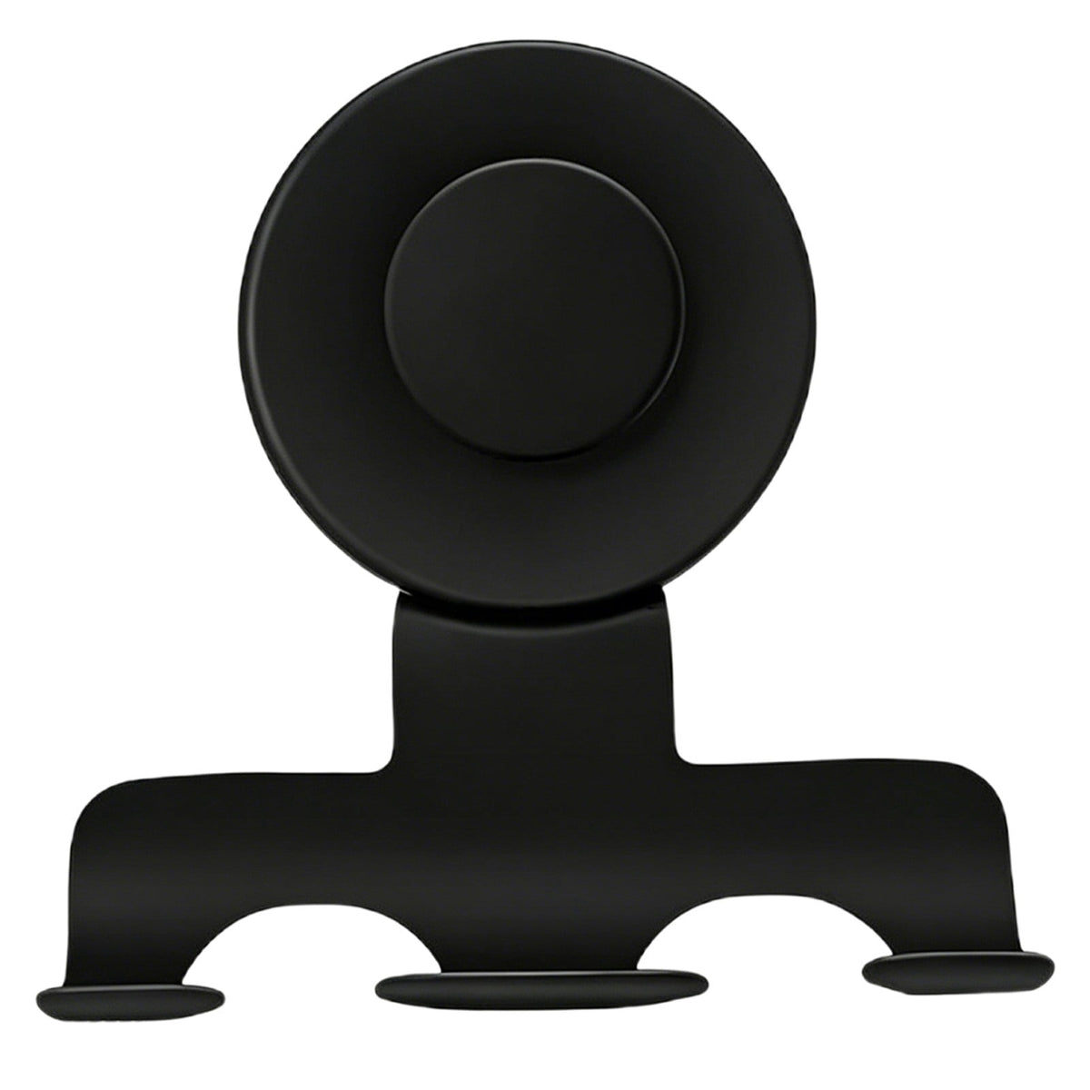Suction Cup Razor and Towel Hook in Stainless Steel, Double Slot, Black