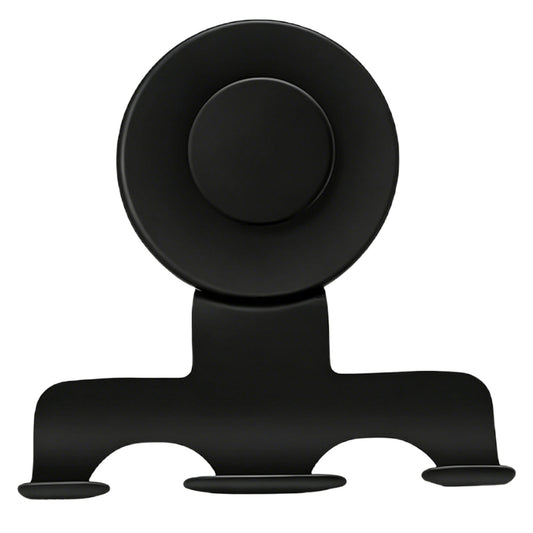 Suction Cup Razor and Towel Hook in Stainless Steel, Double Slot, Black