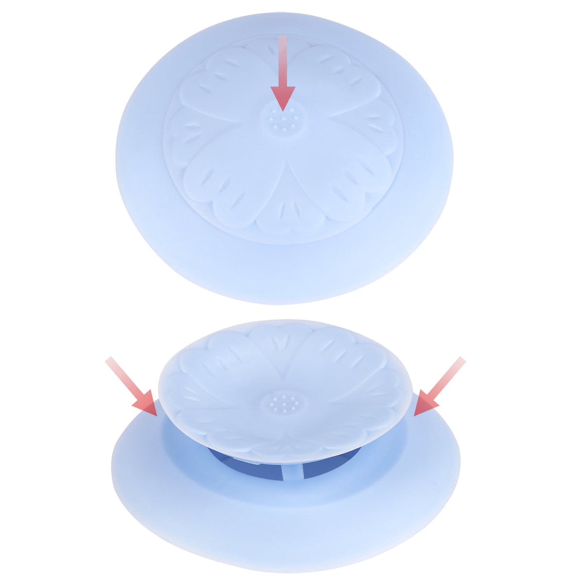 Rubber Sink and Bathtub Drain Stoppers with Hair Catchers, Set of Three - Image 3