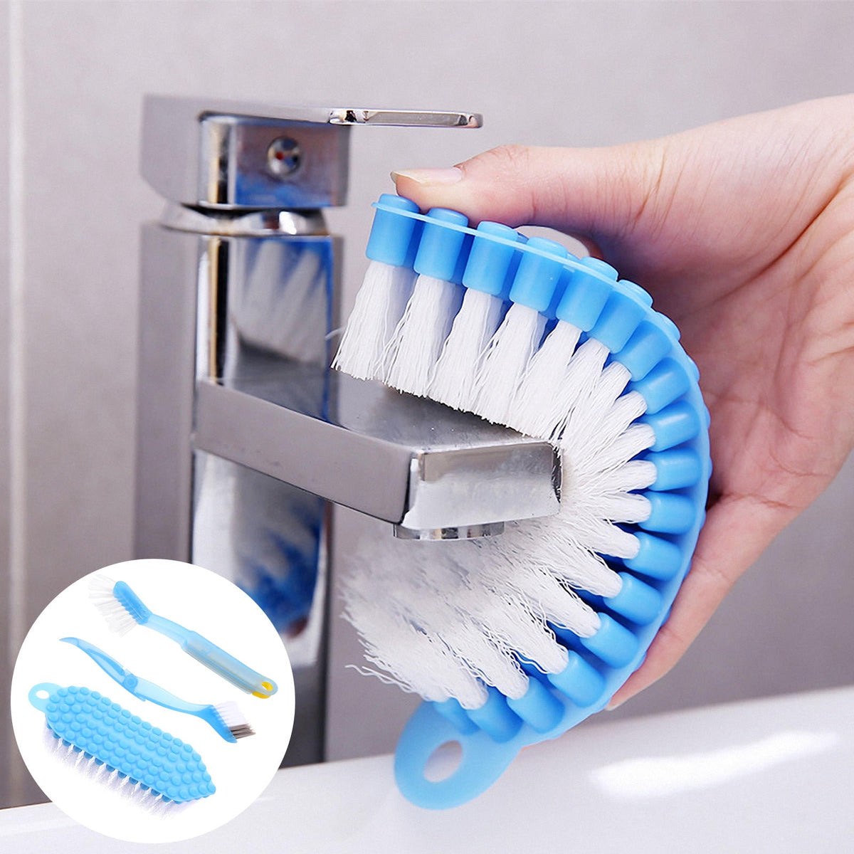 Grout and Tile Scrubbing Brush Set, 3 Pieces, 7.47 x 2.75 x 1.57 Inches - Image 4