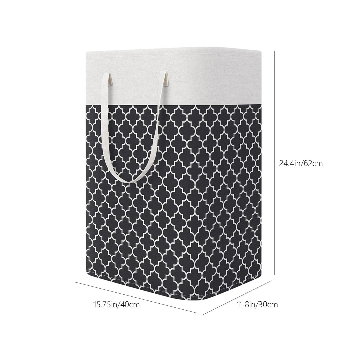 Collapsible Canvas Laundry Hamper with Handles, 23.6 by 15.7 by 11.8 Inches - Image 4