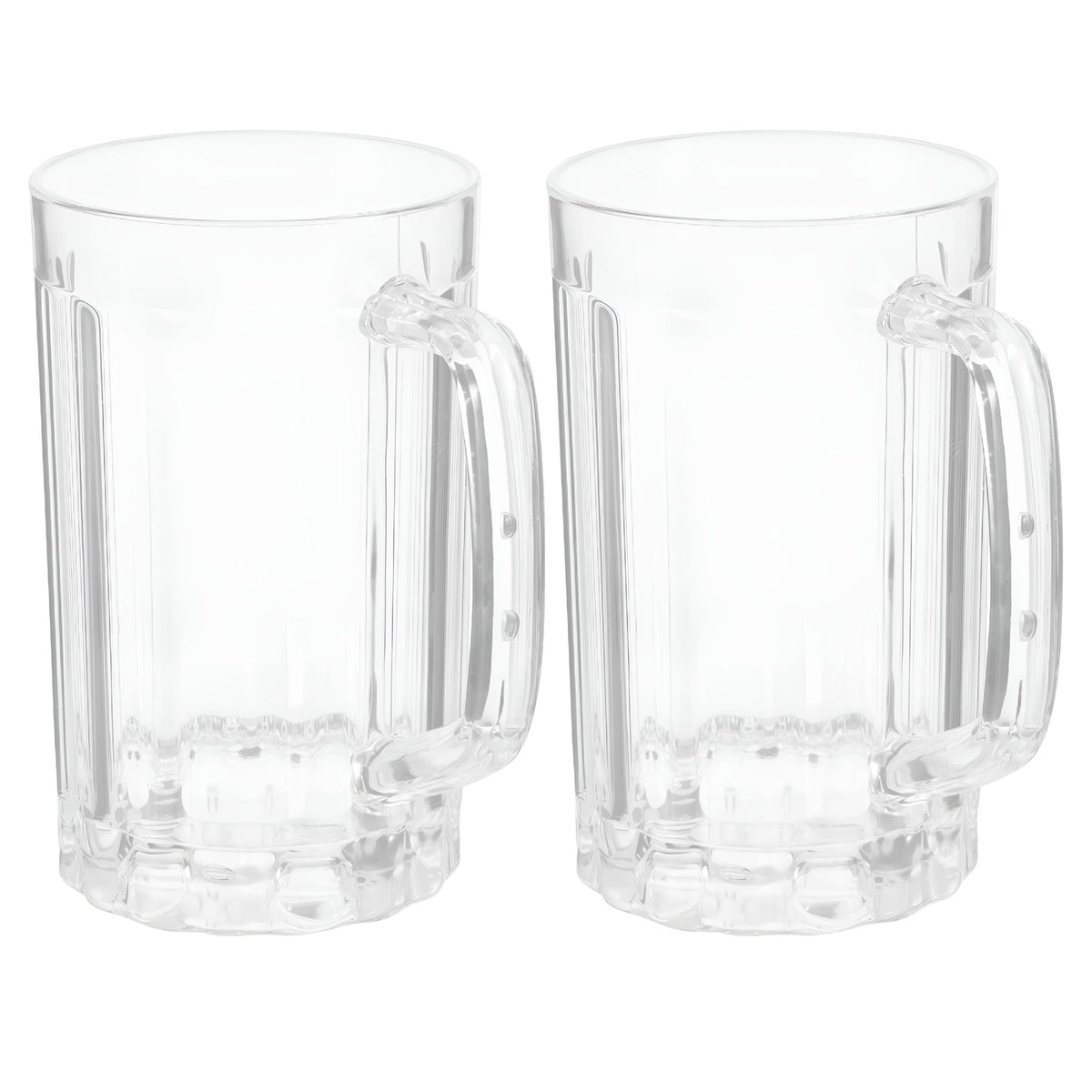 Clear Handled Drinking Mugs, Set of Two 500 ml Cups for Beer and Cold Drinks - Image 6