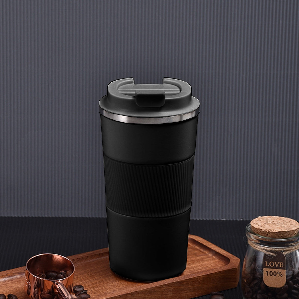 Insulated Travel Mug, 12 Ounce Double-Wall Steel Cup with Leakproof Lid - Image 2